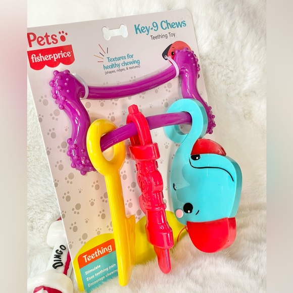 🐶New with tags FISHER PRICE PETS KEYS ON KEYRING  TEETHING TOY FOR PUPPIES. - Picture 3 of 5